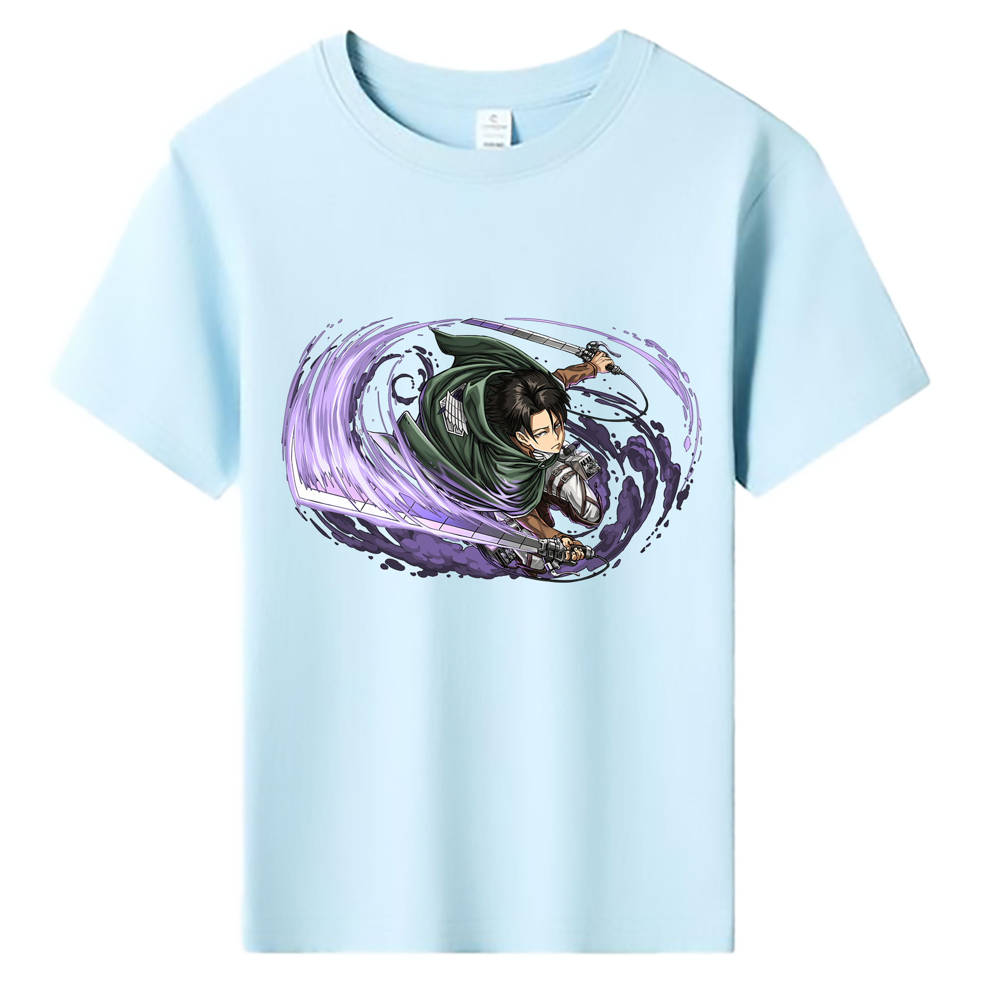 （画像用） 進撃の巨人 リヴァイ·アッカーマン Attack on Titan Levi Ackerman 綿100％キッズTシャツ（フロントプリント）
